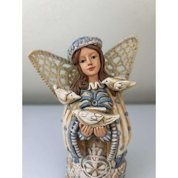 Copper Honey Farms Peace Angel 33130 Figure Linda Jacque Blue Doves Farmhouse - Picture 3 of 16
